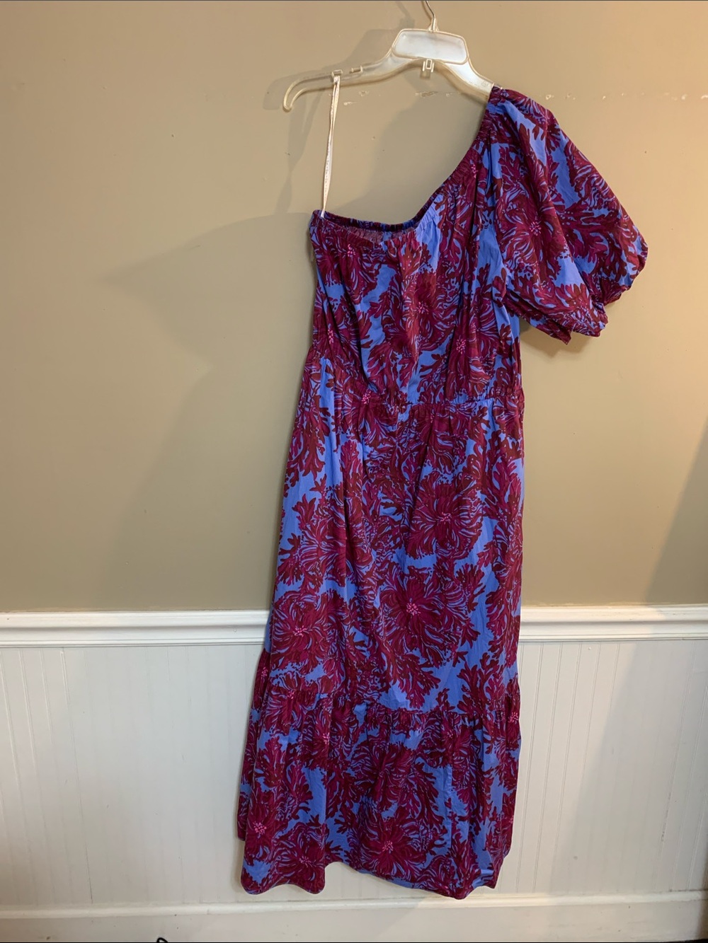 Lilly Pulitzer Women’s Zelalynn Sz 16 Floral One Shoulder Cotton Maxi Dress - Picture 2 of 14